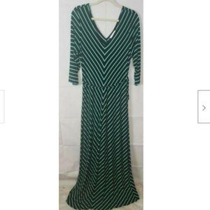 Motherhood Maternity Striped Maxi V-Neck Dress